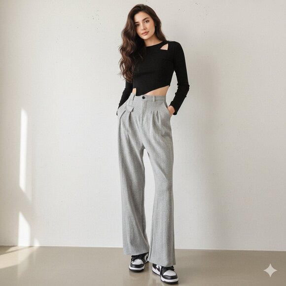 J.ing Ryleigh Light Grey Slouchy Pants - Picture 1 of 6